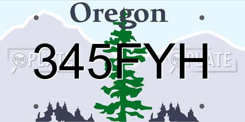 345FYH Oregon License Plate