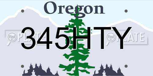 345HTY Oregon License Plate