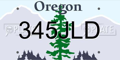 345JLD Oregon License Plate