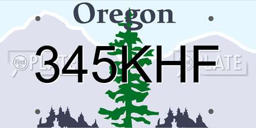 345KHF Oregon License Plate