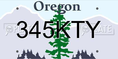 345KTY Oregon License Plate