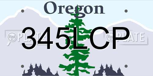 345LCP Oregon License Plate