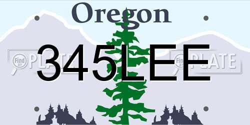 345LEE Oregon License Plate