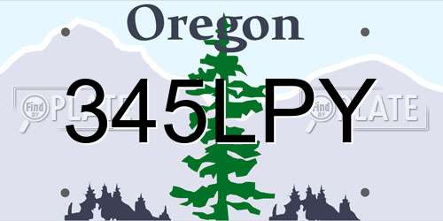 345LPY Oregon License Plate