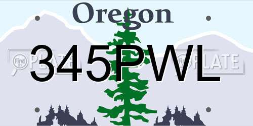 345PWL Oregon License Plate