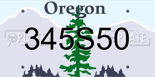 345S50 Oregon License Plate
