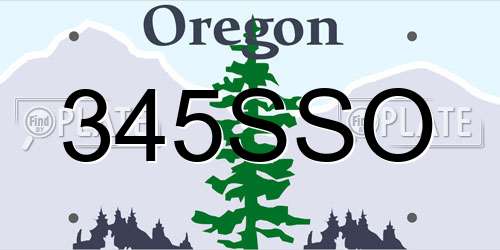 345SSO Oregon License Plate
