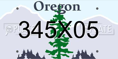 345X05 Oregon License Plate