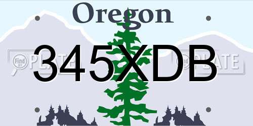 345XDB Oregon License Plate