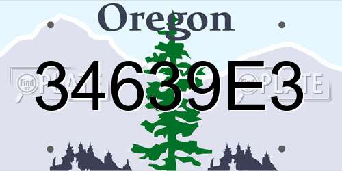 34639E3 Oregon License Plate