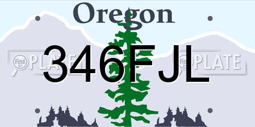 346FJL Oregon License Plate