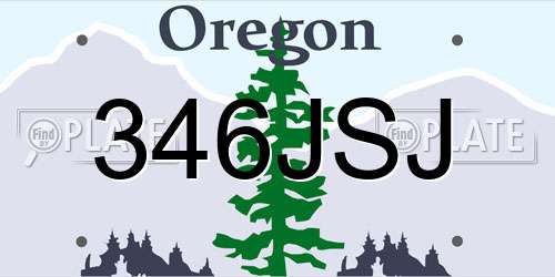 346JSJ Oregon License Plate