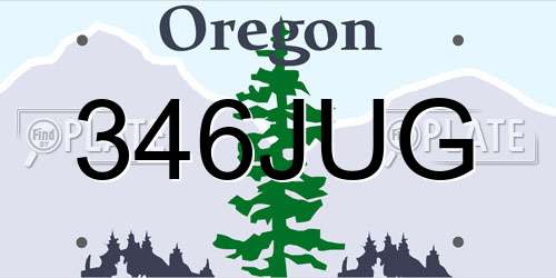 346JUG Oregon License Plate