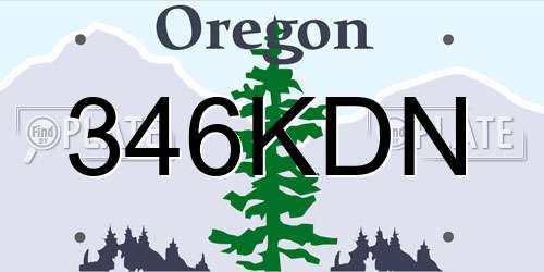 346KDN Oregon License Plate