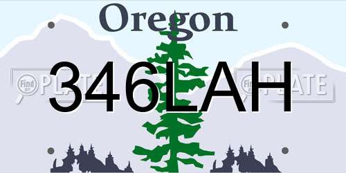 346LAH Oregon License Plate