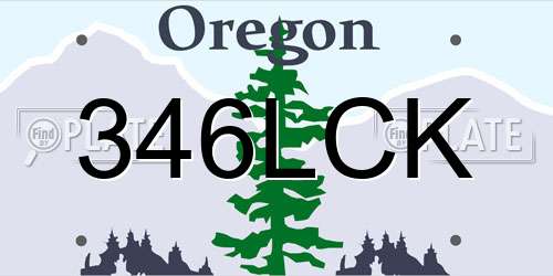 346LCK Oregon License Plate
