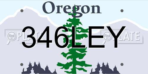 346LEY Oregon License Plate