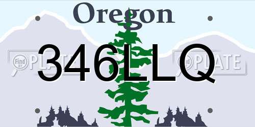 346LLQ Oregon License Plate