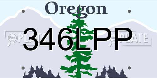 346LPP Oregon License Plate