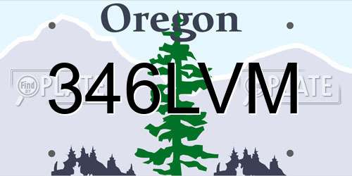 346LVM Oregon License Plate