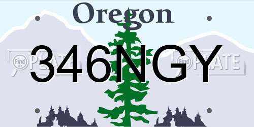 346NGY Oregon License Plate