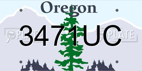 3471UC Oregon License Plate