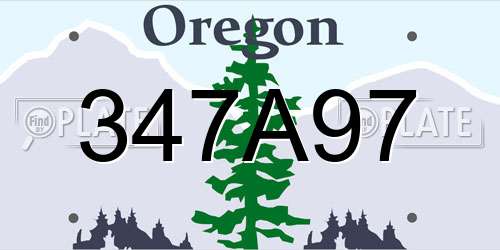 347A97 Oregon License Plate
