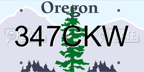 347CKW Oregon License Plate