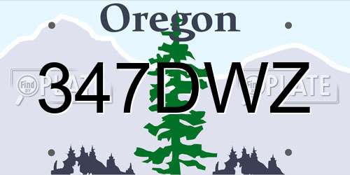 347DWZ Oregon License Plate