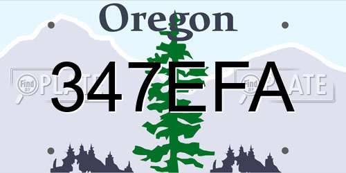 347EFA Oregon License Plate