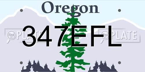 347EFL Oregon License Plate