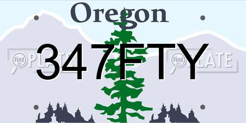 347FTY Oregon License Plate