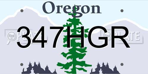 347HGR Oregon License Plate