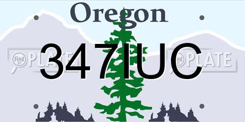 347IUC Oregon License Plate