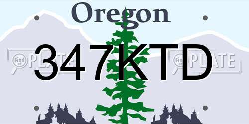 347KTD Oregon License Plate