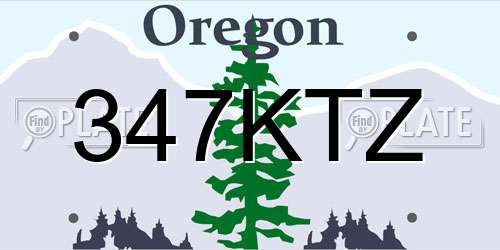 347KTZ Oregon License Plate