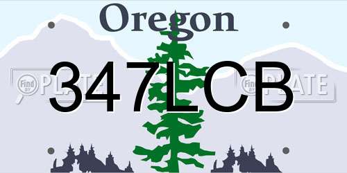 347LCB Oregon License Plate
