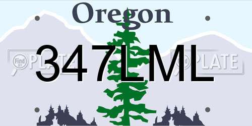 347LML Oregon License Plate