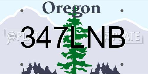 347LNB Oregon License Plate