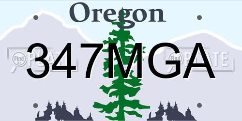347MGA Oregon License Plate