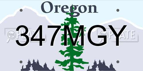 347MGY Oregon License Plate