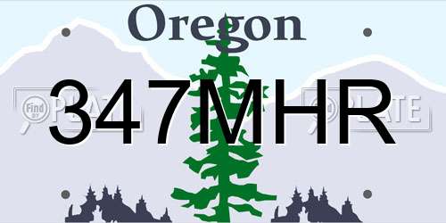 347MHR Oregon License Plate