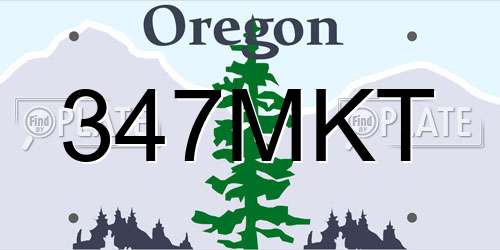 347MKT Oregon License Plate