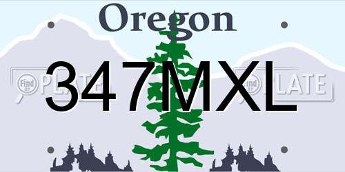 347MXL Oregon License Plate