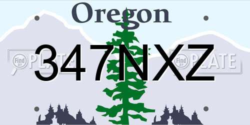 347NXZ Oregon License Plate