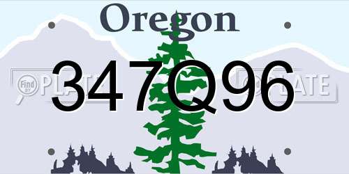 347Q96 Oregon License Plate