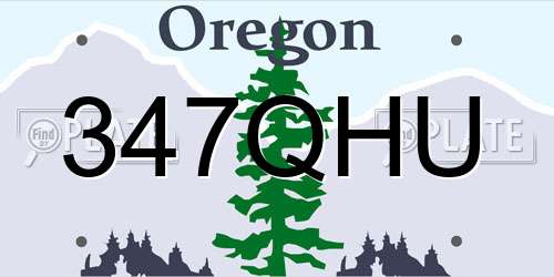 347QHU Oregon License Plate