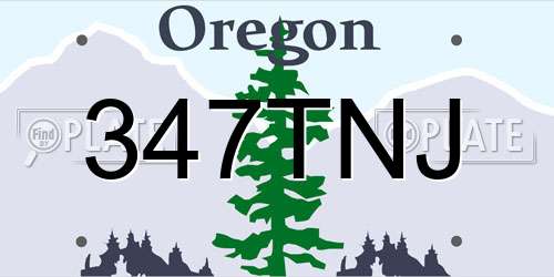 347TNJ Oregon License Plate