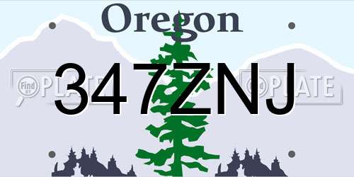 347ZNJ Oregon License Plate