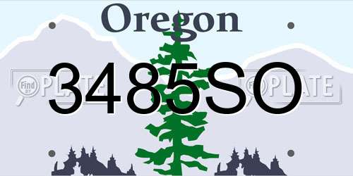 3485SO Oregon License Plate